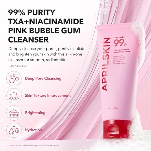 APRILSKIN TXA Niacinamide 99 Pore Care Pink Bubble Gum Deep Cleanser 120g