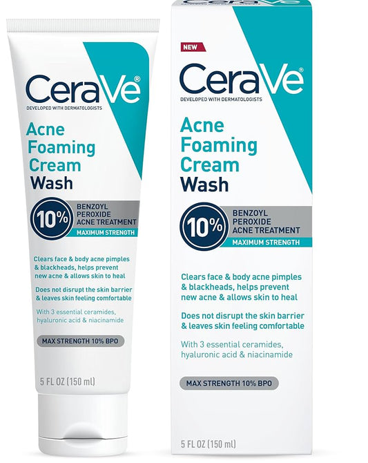 CeraVe Acne Foaming Cream Wash 10% Benzoyl Peroxide 150ml