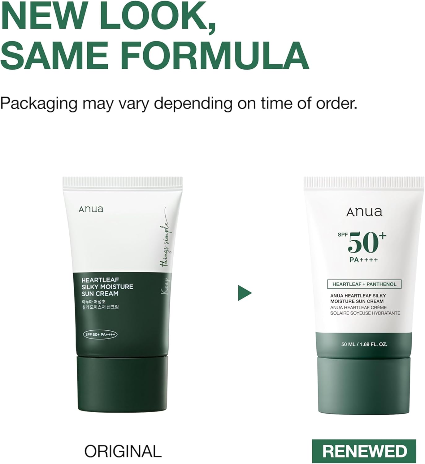 Anua Hearleaf Silky Moisture Sun Cream SPF50 50ml