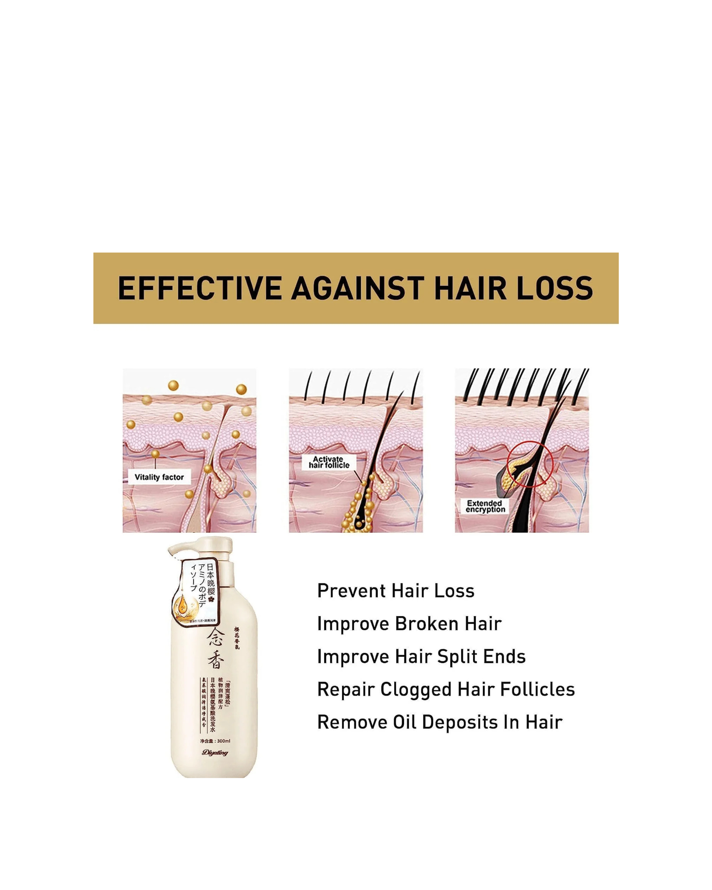 DIYATING Sakura Hair Growth Shampoo 300ml