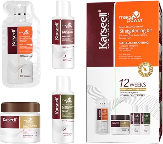 KARSEELL Maca Essence Hair Straightening Kit (4 Pieces)
