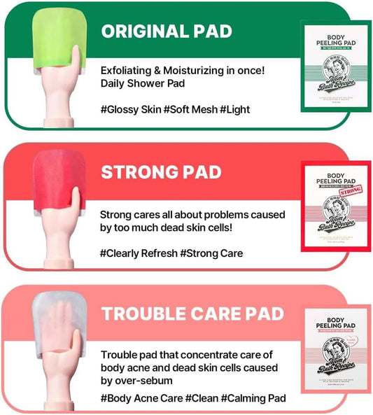 Mom's Bath Recipe Body Peeling Pad - Original, Pack of 8