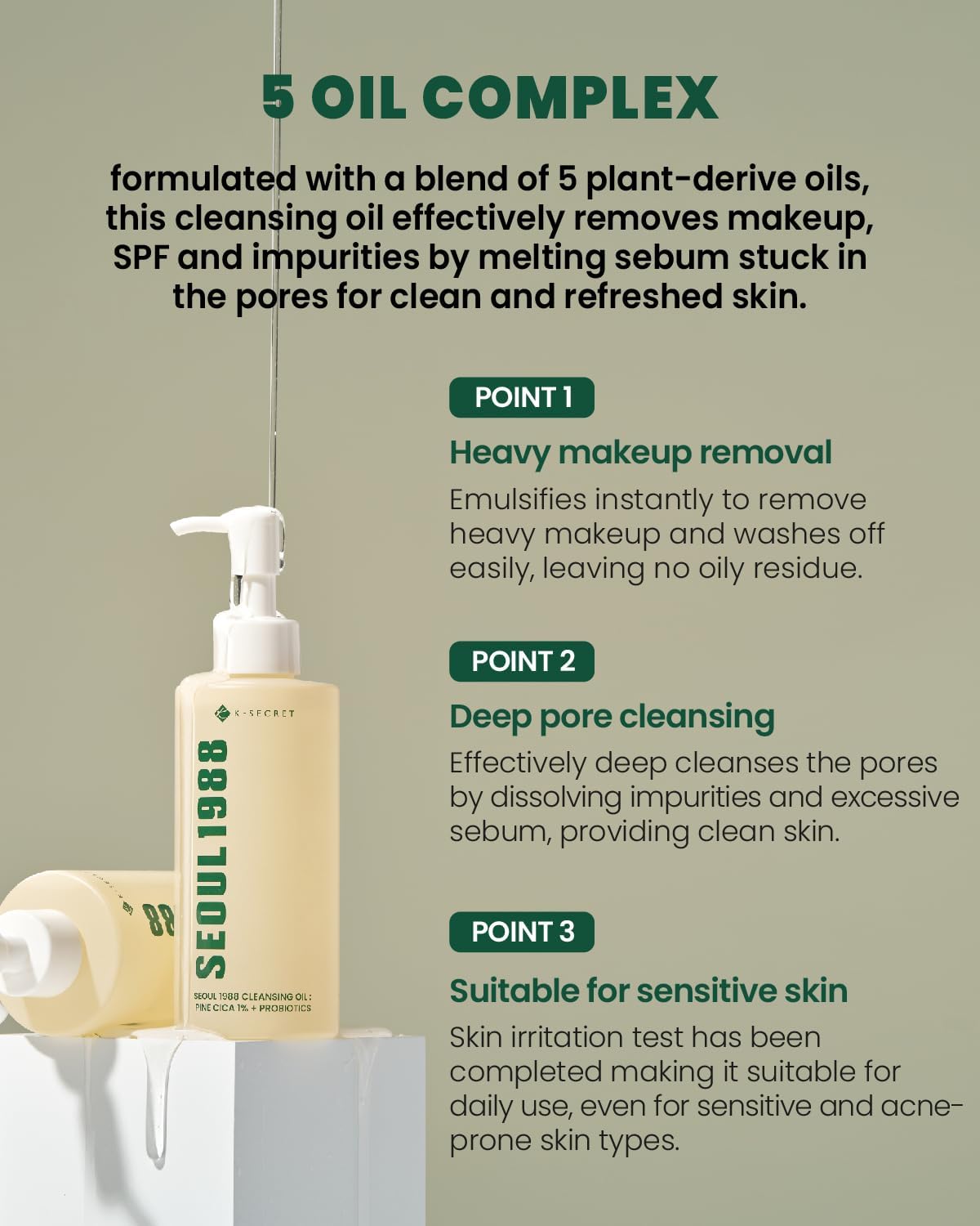 K-SECRET SEOUL 1988 : Cleansing Oil Pine Cica 1% + Probiotics 200ml