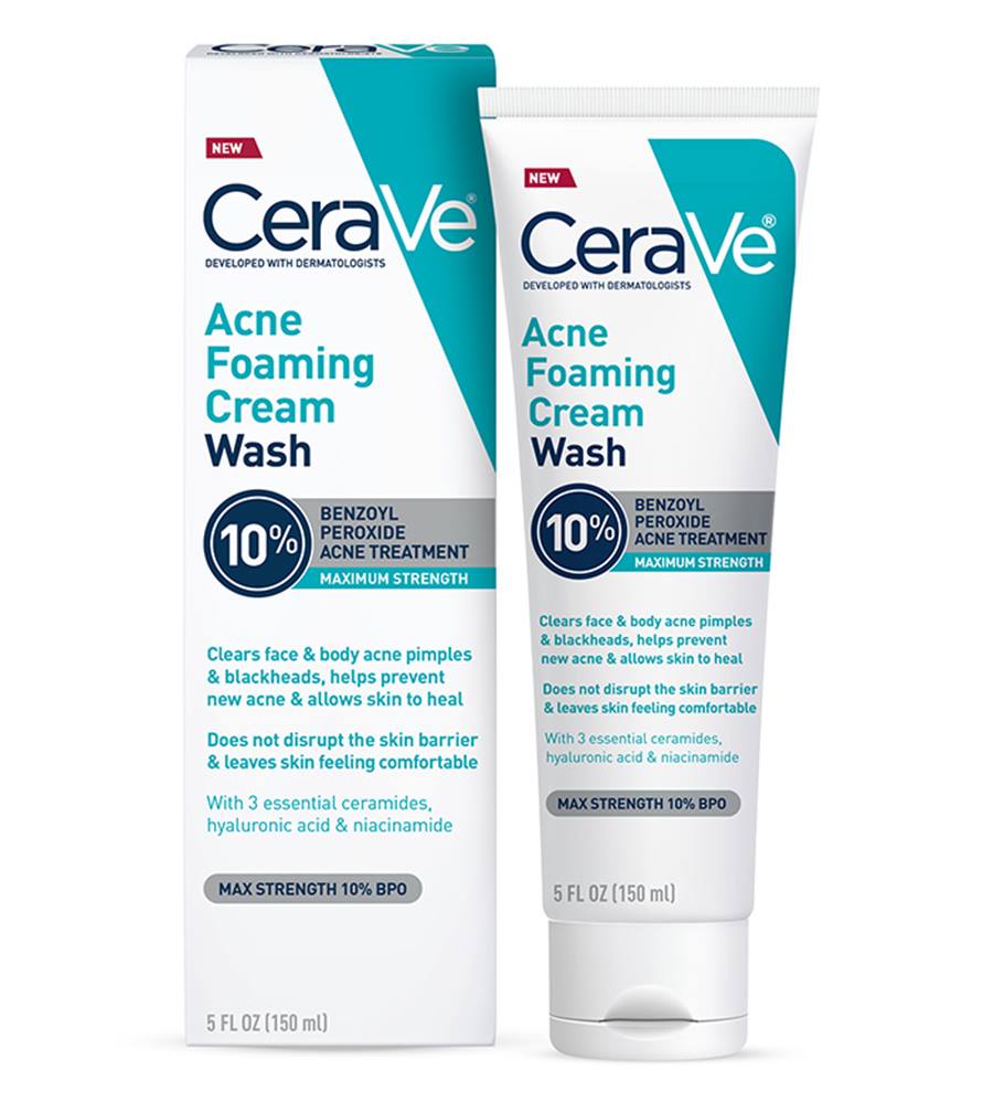 CeraVe Acne Foaming Cream Wash 10% Benzoyl Peroxide 150ml