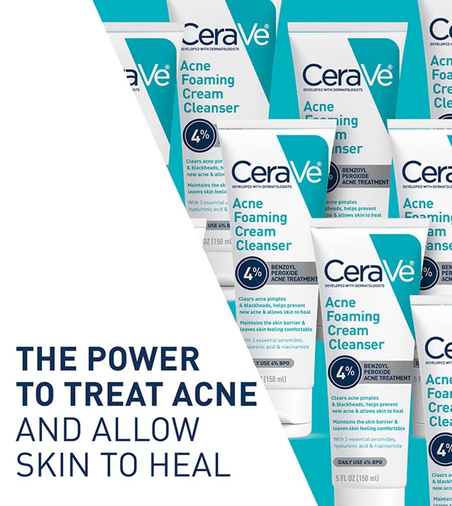 CeraVe Acne Foaming Cream Cleanser 4% Benzoyl Peroxide 150ml