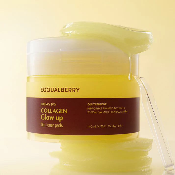 EQQUALBERRY Collagen Glow Up Gel Toner Pads (60 Pads)
