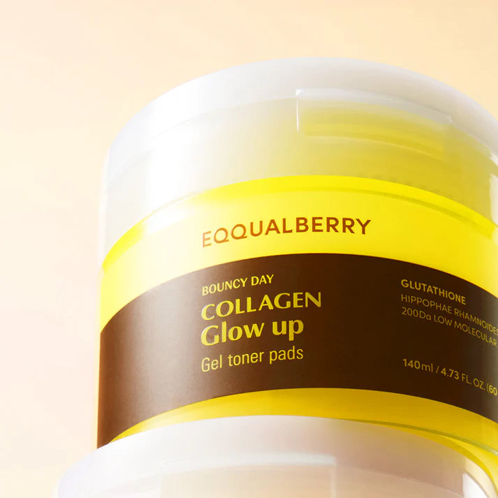 EQQUALBERRY Collagen Glow Up Gel Toner Pads (60 Pads)