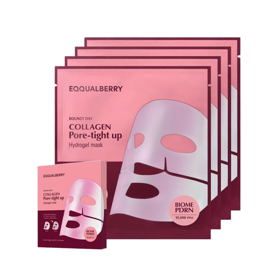 EQQUALBERRY Bouncy Day COLLAGEN Pore-tight up Hydrogel Mask (4 Masks)