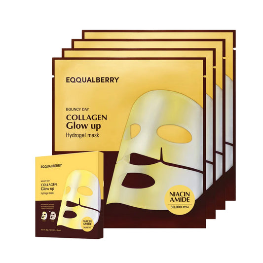 EQQUALBERRY Bouncy Day COLLAGEN Glow up Hydrogel Mask (4 Masks)
