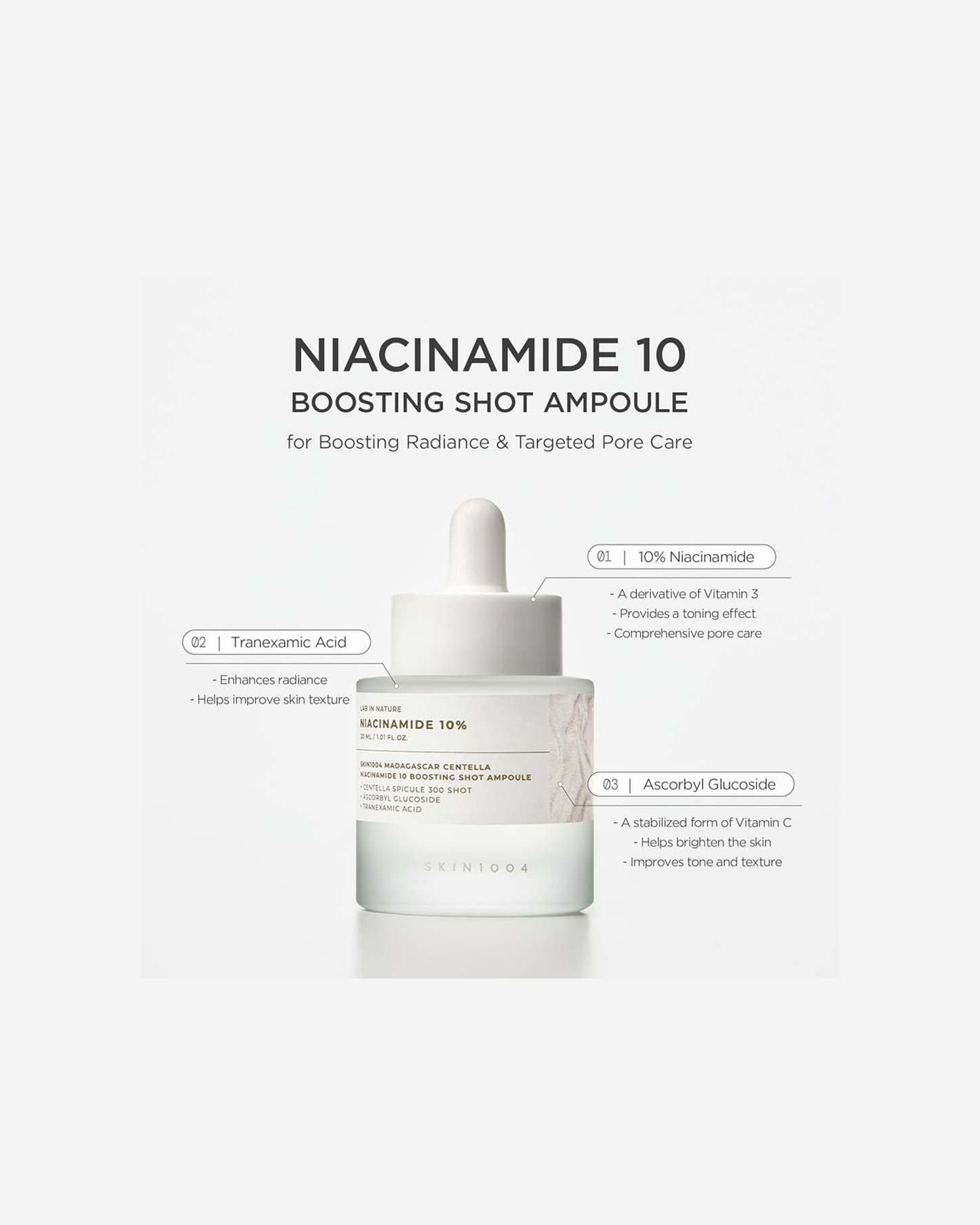 SKIN1004 Madagascar Centella Niacinamide 10% Boosting Shot Ampoule 30ml