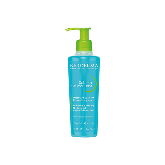 Bioderma Sebium Gel Moussant Purifying Cleansing Foaming Gel 200ml (Blue)
