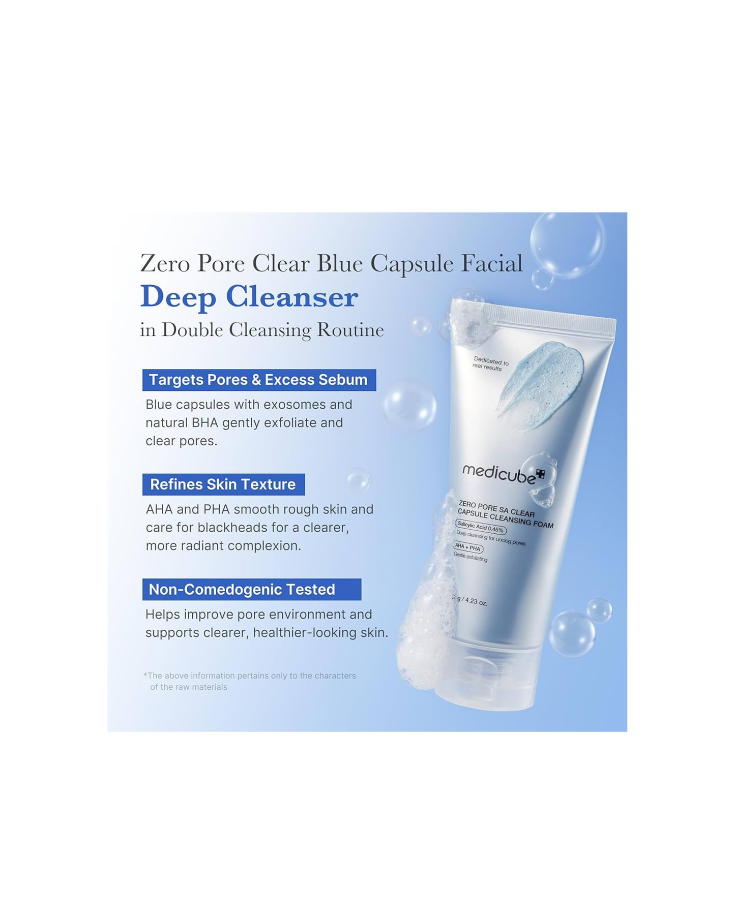 MEDICUBE Zero Pore SA Clear Capsule Cleansing Foam 120g
