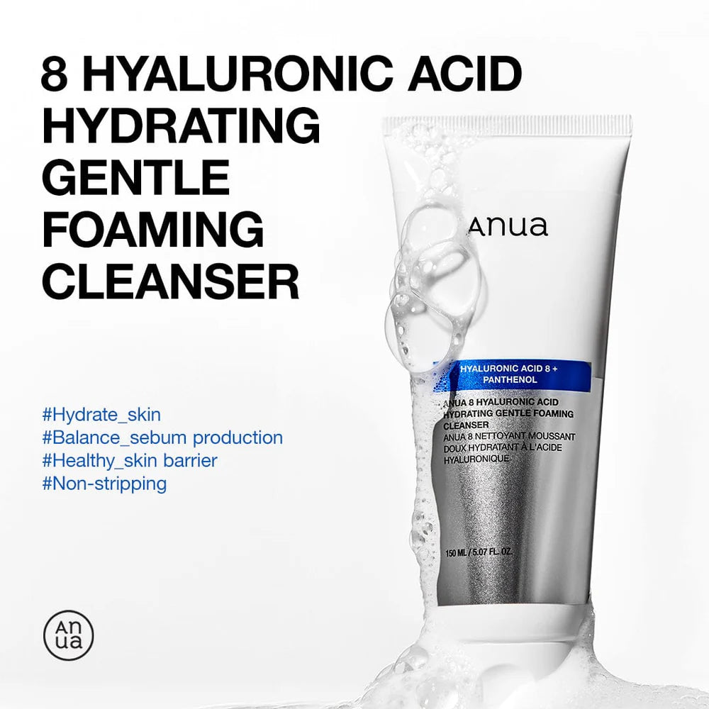 Anua Hyaluronic Acid 8 + Panthenol Hydrating Gentle Foaming Cleanser 150ml