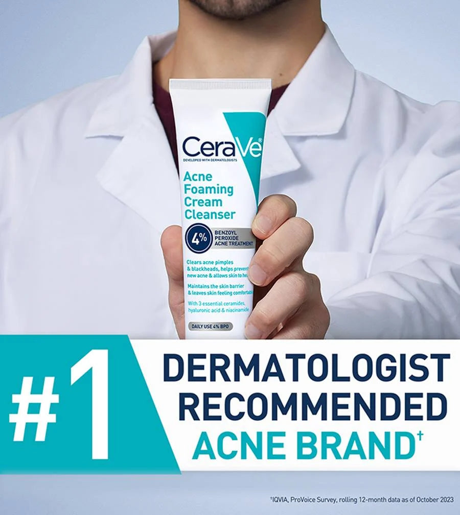 CeraVe Acne Foaming Cream Cleanser 4% Benzoyl Peroxide 150ml