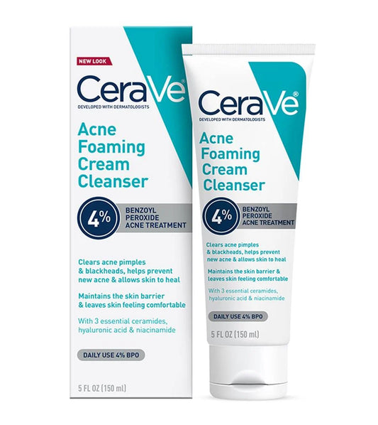 CeraVe Acne Foaming Cream Cleanser 4% Benzoyl Peroxide 150ml